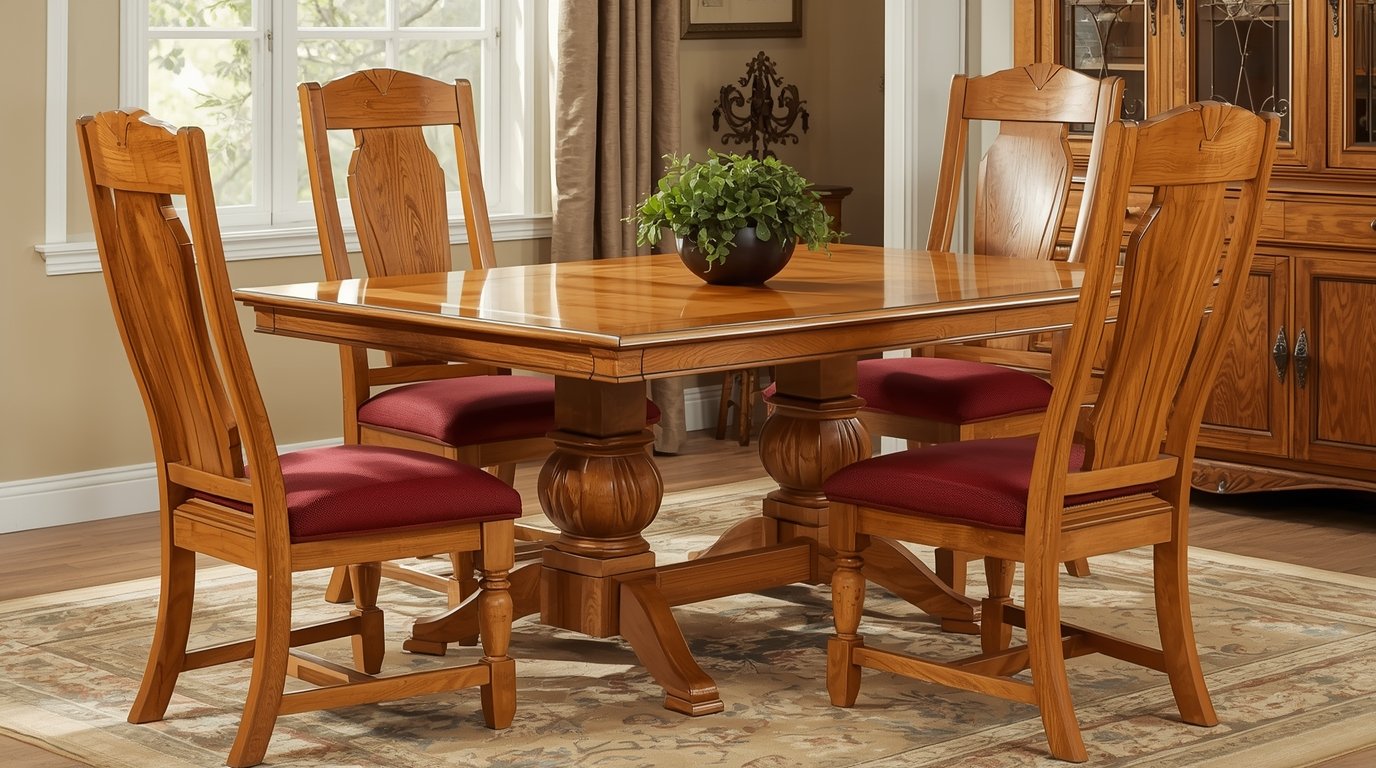 Handcrafted wooden dining table by Squabxit