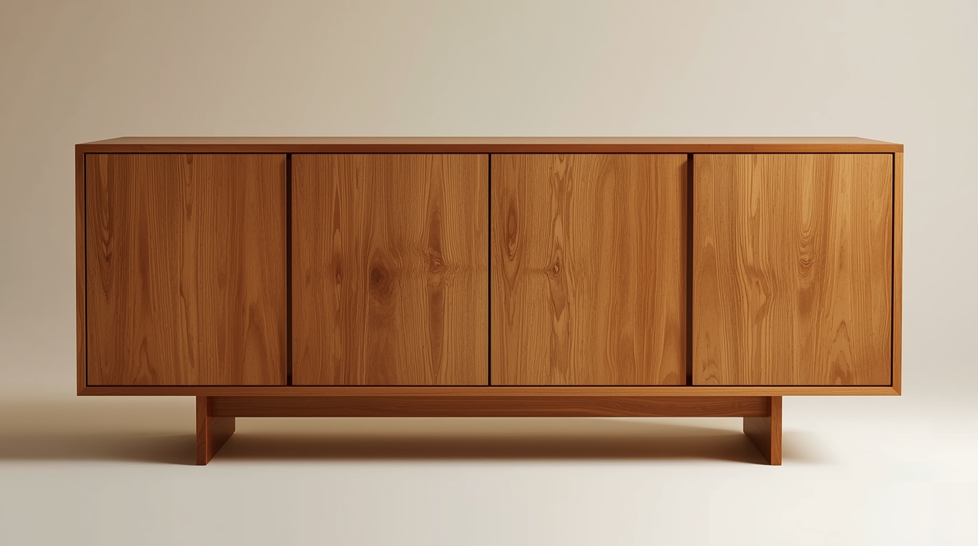 Custom wooden cabinet with natural finish by Squabxit